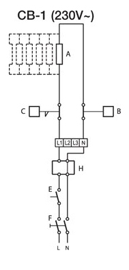 Схема подключения электрического канального нагревателя CB 125-1,2 230V/1