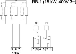Схема подключения электрического канального нагревателя Systemair RB 50-25/15-1 400V/3